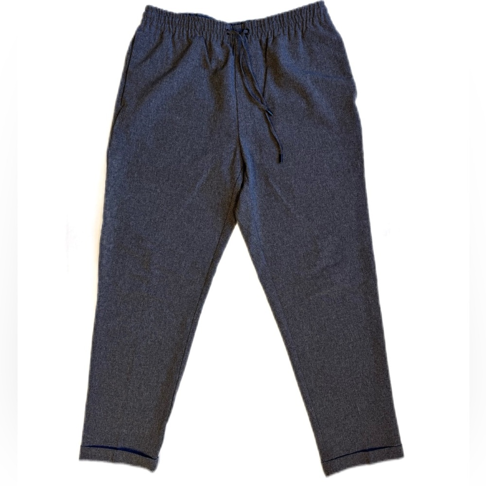 Zara Men’s Gray Elastic Waist Trousers with drawstring, size M.